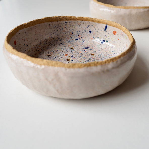 Handmade multicolour speckled soap dish