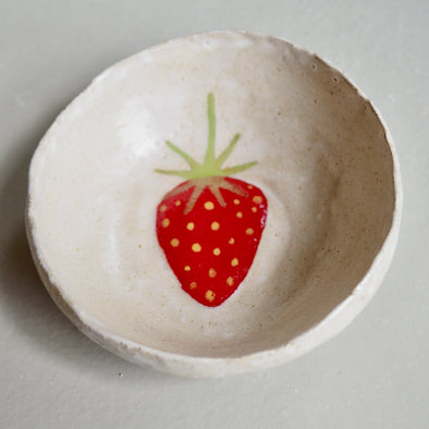 mini strawberry ceramic bowl
