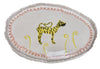 Decorative handmade ceramic oval tiger plate