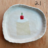 Handmade little ceramic  illustrated  ring dishes inspired by Japan.