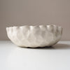 satin white shell textured ceramic bowl