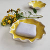 yellow ceramic soap dish