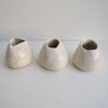 Handmade mini satin white speckled white pottery bud vases