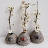 Handmade mini grey pottery eye bud vases / diffuser votive.