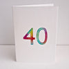 Hand painted 40th birthday watercolour / special age card