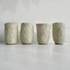 Handmade mini satin oatmeal dotty pottery vases