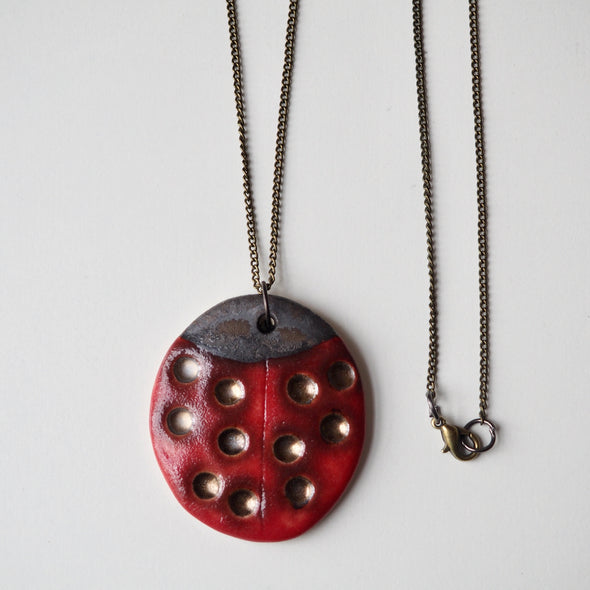 ladybird ceramic necklace