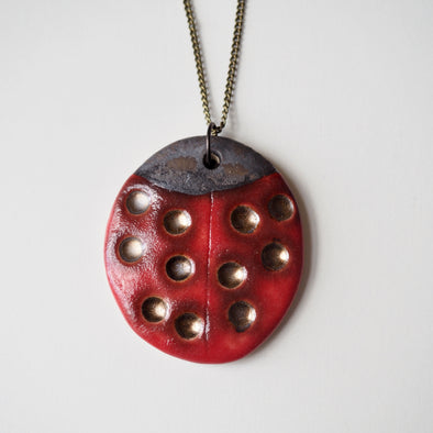 ladybird ceramic necklace