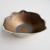 Handmade gold and cream ceramic ring dish