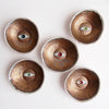 Handmade gold ceramic eye ring dish with coloured eye
