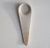 Handmade small satin white/oatmeal pottery spice spoon