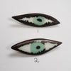 2 turquoise ceramic eye pin badges
