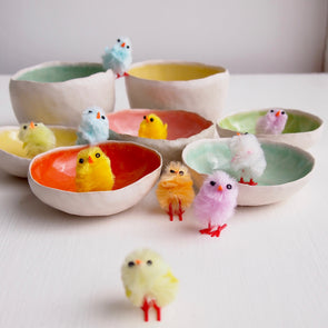 Handmade colourful ceramic mini dishes
