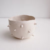 Handmade ceramic white spiky planter bowl