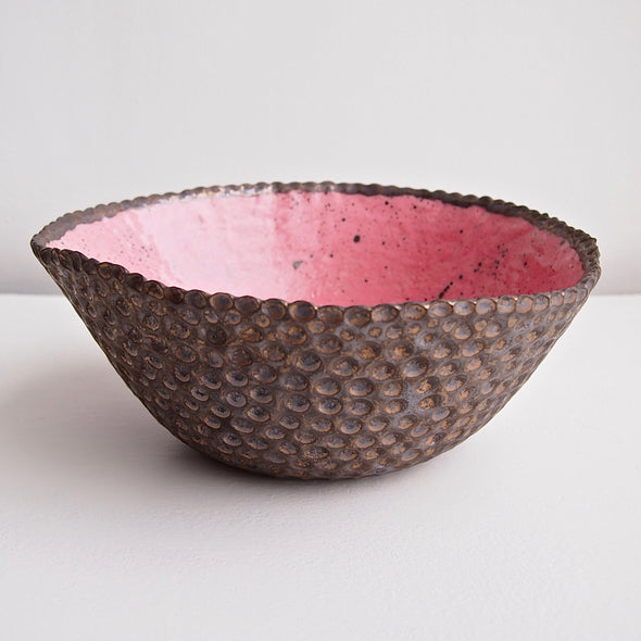 Handmade pink and gold Galaxy ceramic fruit bowl