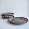 Handmade grey stoneware pottery dinner plates