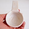 Handmade white satin speckled ceramic coffee scoop