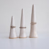 9 White gloss ceramic ring cones for Harriette