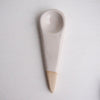 Handmade mini white ceramic salt or spice spoon