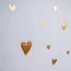 Gold leaf handmade Valentines card with many mini hearts