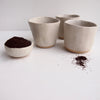 Handmade oatmeal speckled pottery expresso cups
