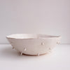 Satin white spiky pottery serving bowl