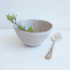 oatmeal ceramic bowl with herbs