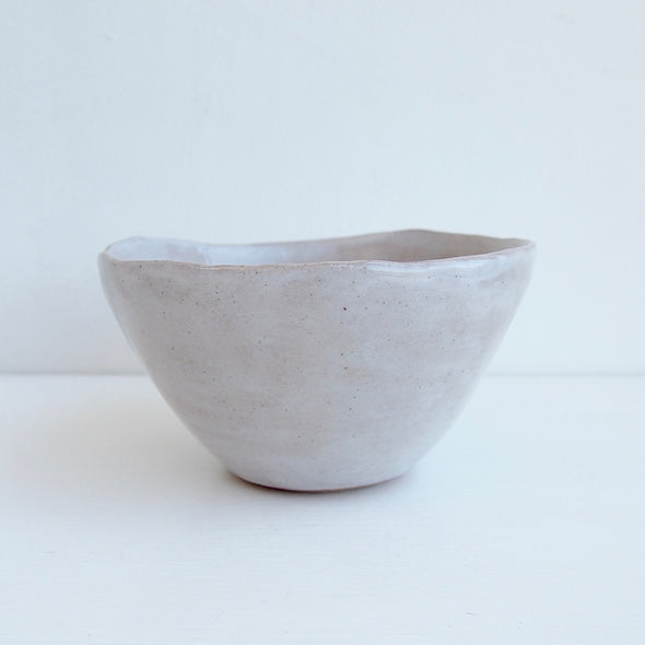 Handmade oatmeal gloss pottery cereal bowl