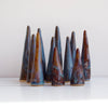 group blue/brown ceramic ring cones