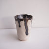 Handmade drippy white and metallic vases