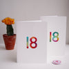 Hand painted watercolour 18th birthday/ special age card