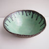 Handmade turquoise and gold textural ceramic fruit bowl