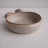 Handmade speckled oatmeal satin large pottery soap dish