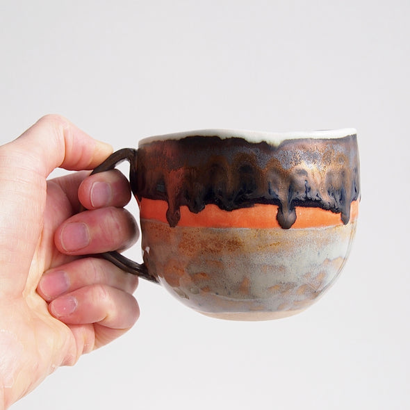 Handmade made to order  ceramic mug with gold
