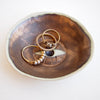 Handmade gold ceramic eye ring dish