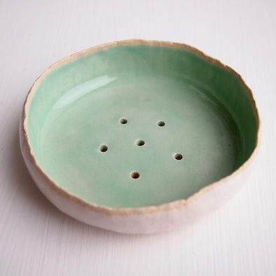 Handmade green soap  dish for Pam