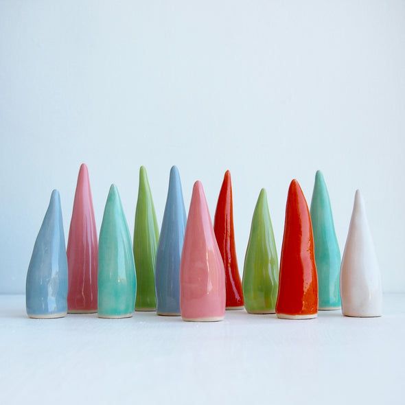 Ceramic ring cones in many rainbow colours