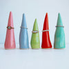 Ceramic ring cones in many rainbow colours