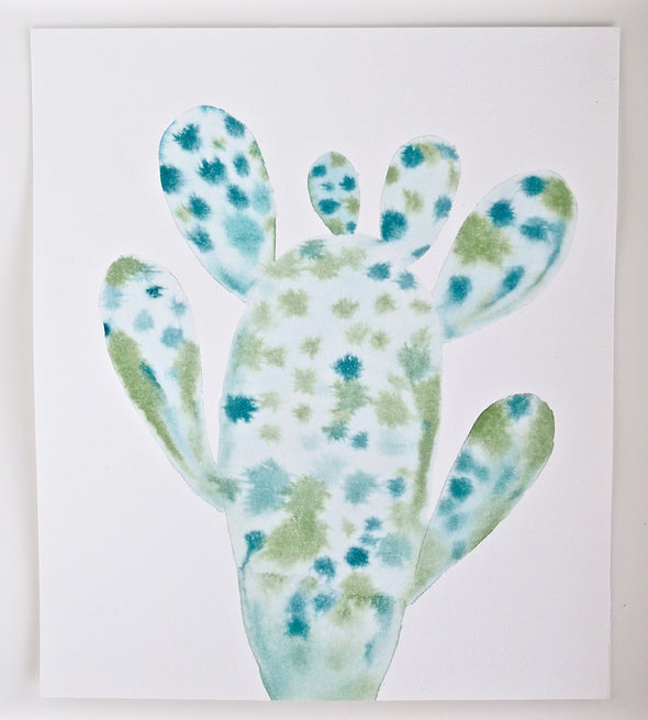 Cactus inspired original watercolour painting at Kabinshop .