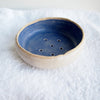 large blue ceramic soap dish
