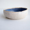 side view blue satin  soap dish