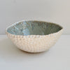 Handmade blue/ brown and white speckled ceramic fruit bowl
