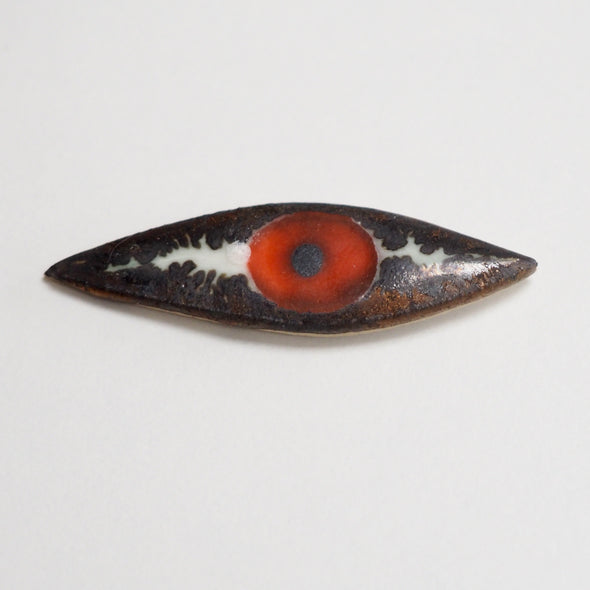 Orange Ceramic eye pin brooch
