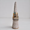 Handmade oatmeal circle texture ceramic ring cones