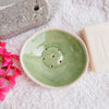 mini celadon green pottery soap dish