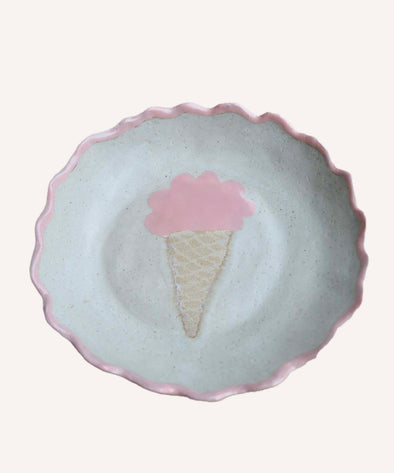 Ceramic ice cream cornet dessert bowls
