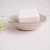 Handmade oatmeal white pottery soap dish