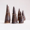 Gold black handmade ceramic ring cones