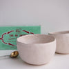 Handmade white pottery tea bowl
