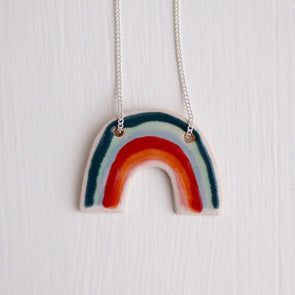 Ceramic rainbow necklace